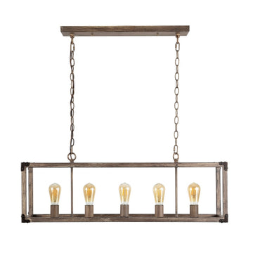 Magnolia 8.13" Adjustable Iron Rustic Farmhouse LED Pendant - JONATHAN Y